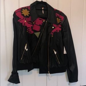 Brand New! Free People Black Leather Jacket